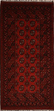 Afghan Baluch Red Runner 6 to 9 ft Wool Carpet 14995