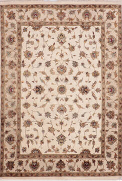Jaipur White Hand Knotted 5'0" X 7'3"  Area Rug 905-140001