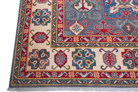 Kazak Grey Hand Knotted 66 X 910 Area Rug 700-140003 Image 5