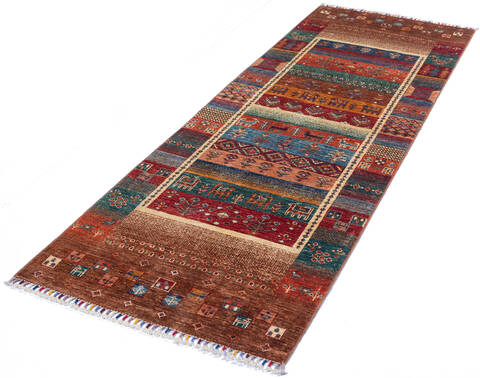 Chobi Multicolor Runner Hand Knotted 29 X 711 Area Rug 700-140007 Image 2
