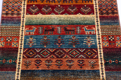 Chobi Multicolor Runner Hand Knotted 29 X 711 Area Rug 700-140007 Image 3