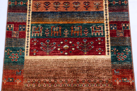 Chobi Multicolor Runner Hand Knotted 29 X 711 Area Rug 700-140007 Image 4