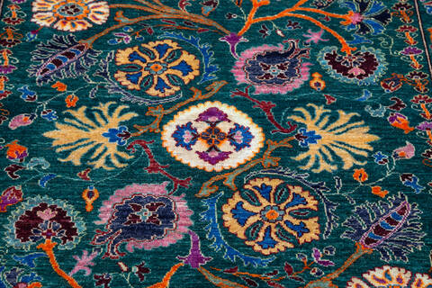 Chobi Green Hand Knotted 50 X 64 Area Rug 700-140011 Image 3