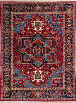 Heriz Red Hand Knotted 8'1" X 10'9"  Area Rug 700-140014