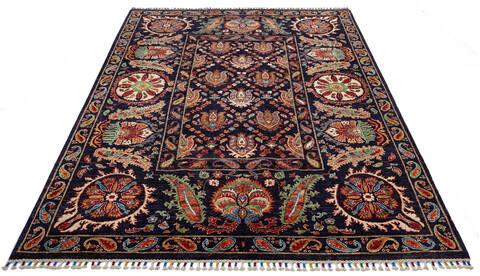 Chobi Black Hand Knotted 510 X 710 Area Rug 700-140015 Image 1