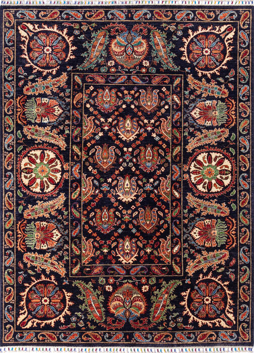Chobi Black Hand Knotted 510 X 710 Area Rug 700-140015 Image 0