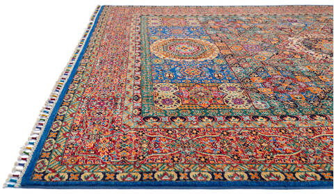 Chobi Blue Hand Knotted 68 X 910 Area Rug 700-140016 Image 6