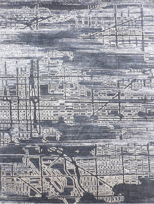 Modern-Contemporary Grey Hand Knotted 710 X 101 Area Rug 905-140017 Image 0