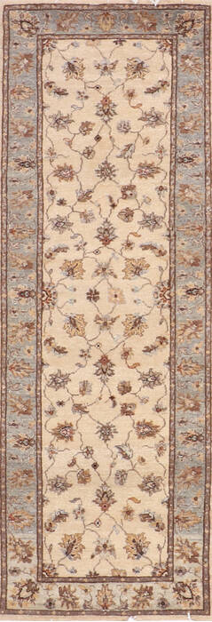 Chobi Beige Runner Hand Knotted 29 X 79 Area Rug 905-140018 Image 0