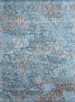 Jaipur Blue Hand Knotted 8'11" X 12'0"  Area Rug 905-140020
