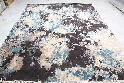 Jaipur Black Hand Knotted 81 X 103 Area Rug 905-140023 Image 1
