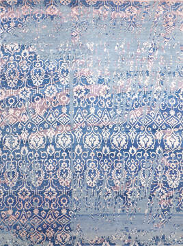 Jaipur Blue Hand Knotted 8'1" X 10'6"  Area Rug 905-140036