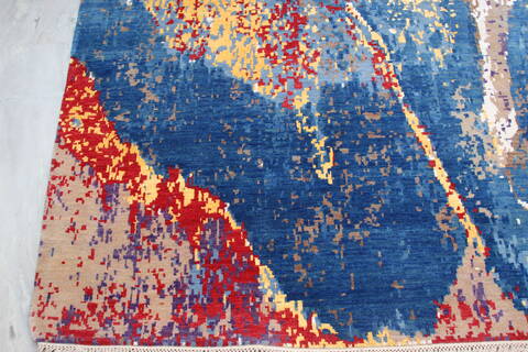 Jaipur Blue Hand Knotted 81 X 101 Area Rug 905-140037 Image 2