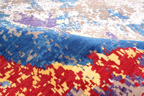 Jaipur Blue Hand Knotted 81 X 101 Area Rug 905-140037 Image 7