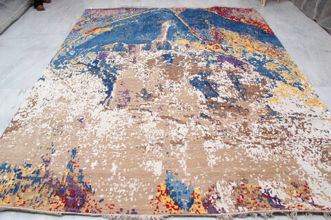 Jaipur Blue Hand Knotted 81 X 101 Area Rug 905-140037 Image 8