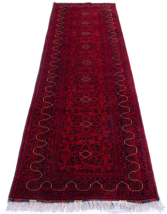 Khan Mohammadi Red Runner Hand Knotted 28 X 97 Area Rug 700-140041 Image 1