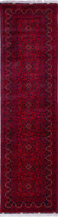 Khan Mohammadi Red Runner Hand Knotted 28 X 97 Area Rug 700-140041 Image 0