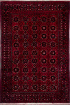 Khan Mohammadi Red Hand Knotted 6'4" X 9'3"  Area Rug 700-140042