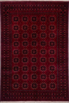 Khan Mohammadi Red Hand Knotted 6'4" X 9'3"  Area Rug 700-140042