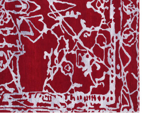 Modern-Contemporary Red Hand Knotted 80 X 100 Area Rug 902-140044 Image 1
