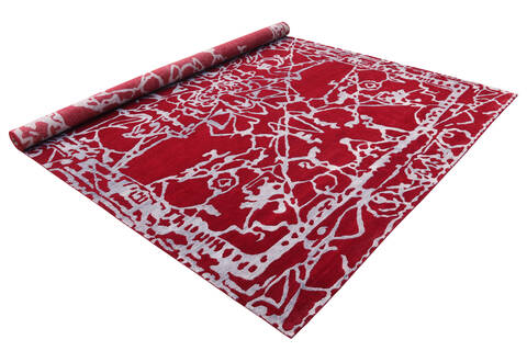 Modern-Contemporary Red Hand Knotted 80 X 100 Area Rug 902-140044 Image 2