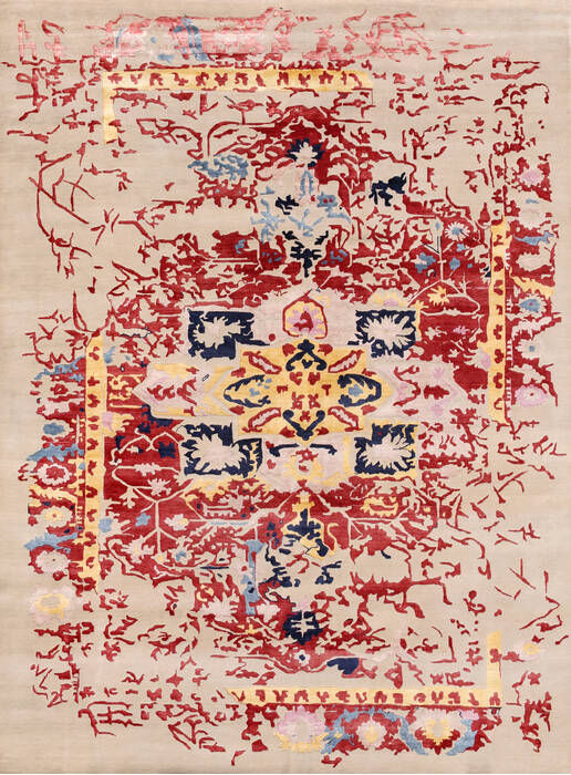 Heriz Multicolor Hand Knotted 100 X 140 Area Rug 902-140048 Image 0