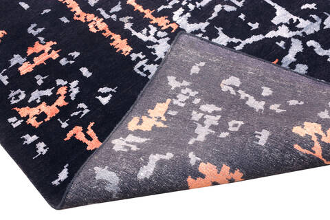 Modern-Contemporary Black Hand Knotted 90 X 120 Area Rug 902-140050 Image 3