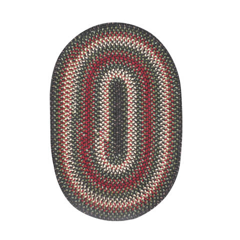 Homespice Wool Braided Rug Black Oval 60 X 90 Area Rug 805232 816-140068 Image 0