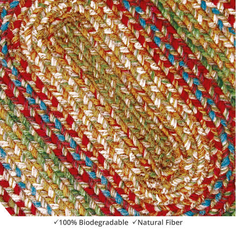 Homespice Jute Braided Accessories Multicolor Oval 08 X 24 Area Rug 596147R 816-140076 Image 1