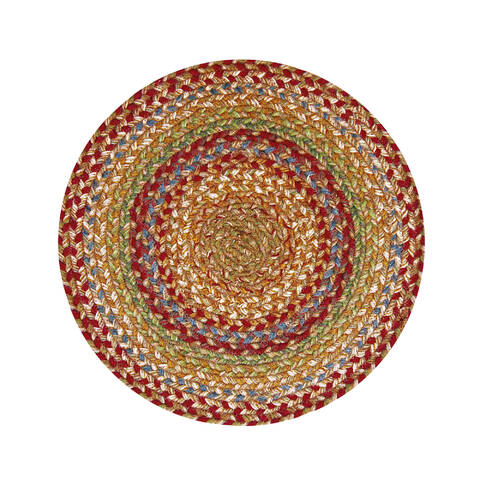 Homespice Jute Braided Accessories Multicolor Round 13 X 13 Area Rug 592149 816-140080 Image 0