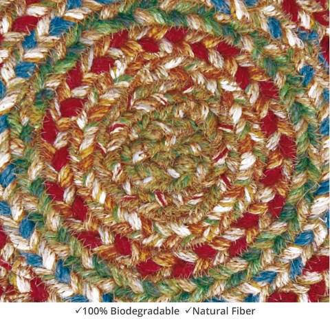 Homespice Jute Braided Accessories Multicolor Round 08 X 08 Area Rug 593146 816-140081 Image 1