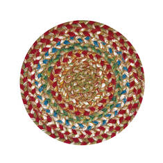 Homespice Jute Braided Accessories Multicolor Round 4 ft and Smaller Jute Carpet 140081