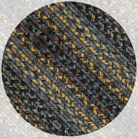 Homespice Ultra Durable Braided Rug Black Square 010 X 010 Area Rug 621023 816-140088 Image 0