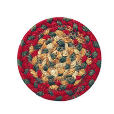 Homespice Jute Braided Accessories Red Round 4 ft and Smaller Jute Carpet 140112