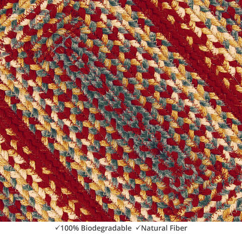 Homespice Jute Braided Accessories Red Oval 11 X 17 Area Rug 594129 816-140113 Image 1