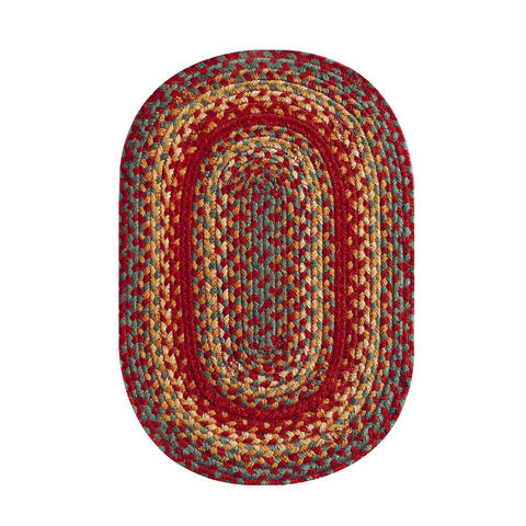 Homespice Jute Braided Accessories Red Oval 11 X 17 Area Rug 594129 816-140113 Image 0