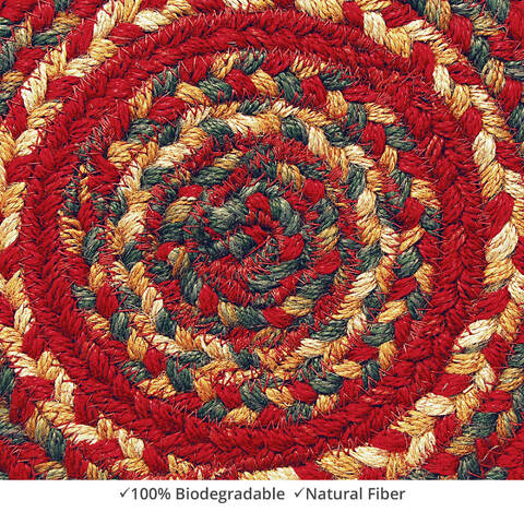 Homespice Jute Braided Accessories Red Round 08 X 08 Area Rug 593122 816-140120 Image 1