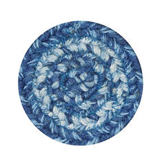 Homespice Jute Braided Accessories Blue Round 4 ft and Smaller Jute Carpet 140124