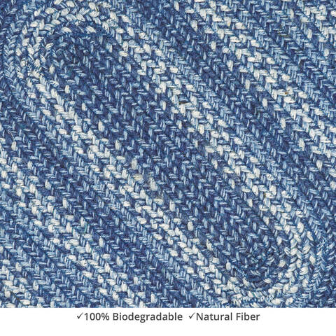 Homespice Jute Braided Accessories Blue Oval 011 X 30 Area Rug 571687 816-140129 Image 1