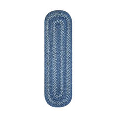 Homespice Jute Braided Accessories Blue Oval 2x3 ft Jute Carpet 140129