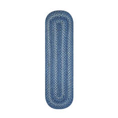 Homespice Jute Braided Accessories Blue Oval 0'11" X 3'0" Area Rug 571687 816-140129