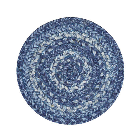 Homespice Jute Braided Accessories Blue Round 08 X 08 Area Rug 593689 816-140132 Image 0