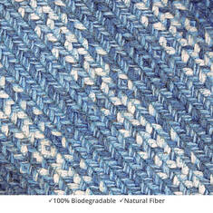 Homespice Jute Braided Rug Blue Square 4 ft and Smaller Jute Carpet 140135