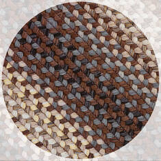 Homespice Ultra Durable Braided Rug Brown Square 4 ft and Smaller Polypropylene Carpet 140136