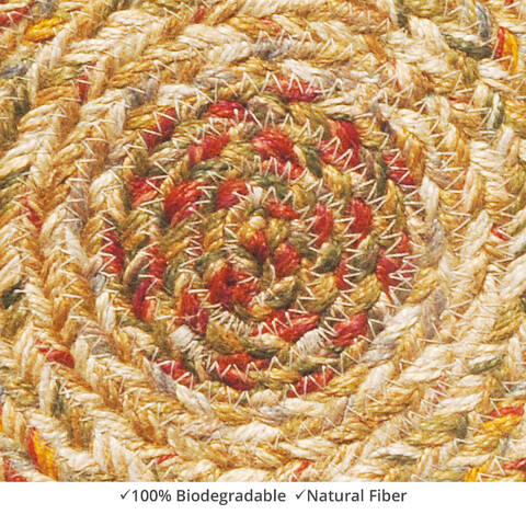 Homespice Jute Braided Accessories Beige Round 08 X 08 Area Rug 593078 816-140173 Image 1