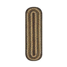 Homespice Jute Braided Accessories Black Oval 0'8" X 2'4" Area Rug 596215R 816-140207