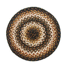 Homespice Jute Braided Accessories Black Round 4 ft and Smaller Jute Carpet 140211