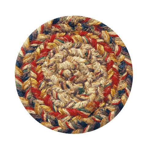 Homespice Jute Braided Accessories Multicolor Round 04 X 07 Area Rug 590091 816-140216 Image 0