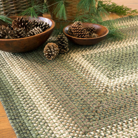 Homespice Wool Braided Rug Green Runner 26 X 60 Area Rug 807168 816-140237 Image 1