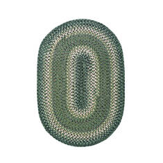 Homespice Wool Braided Rug Green Runner 2'6" X 6'0" Area Rug 807168 816-140237